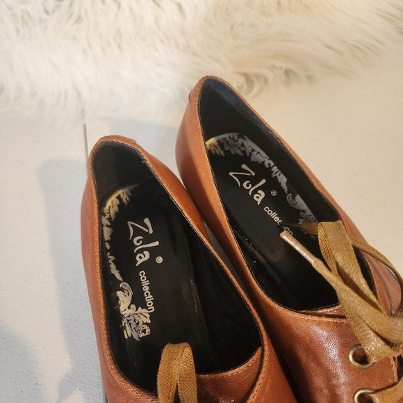 Vintage 90s Leather Patchwork Mary Jane Loafers Shoes Womens Size 38 7 1990s - Picture 5 of 7